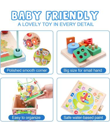 Shop Montessori Motor Cube Toys for 1-3 Year Olds | Activity Cubes for Babies 12-18 Months | Perfect Gift for Boys & Girls | Wooden Motor Skills Toys (Pink) - Buy Online on SooperMarket.com