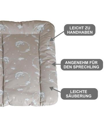Babynness Waterproof Wipeable Changing Mat - High Quality Easy to Clean | Moon-Star Beige 50x70 cm - Expand Your Diaper Changing Area - Buy Online on SooperMarket.com
