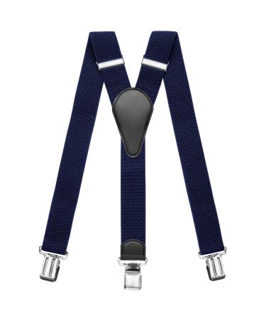Sencillo Suspenders Men with Strong Clips Y-Shape Dark Blue