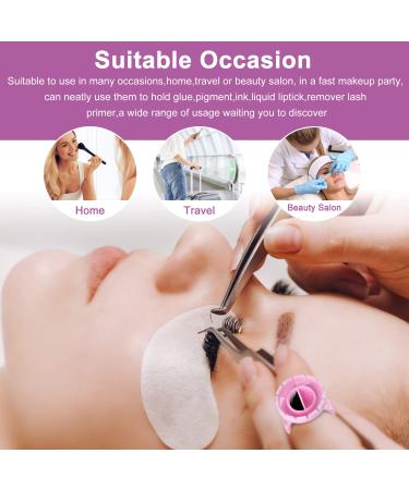 Eyelash Extension Glue Rings 100PCS - Disposable Fanning Cups - Pink MEKK Lash Supplies - Buy Online on SooperMarket.com