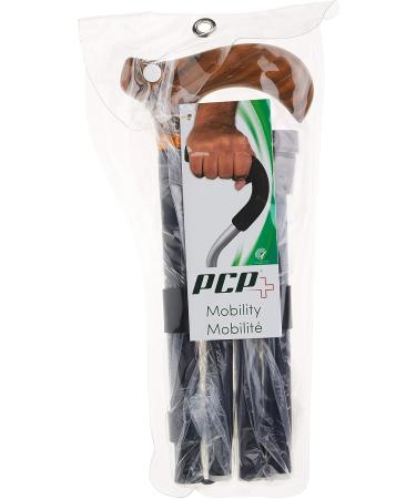 PCP Mobility Adjustable Travel Folding Cane Wood Derby Handle Matte Black 3/4-Inch Tip Size - Buy Online on SooperMarket.com