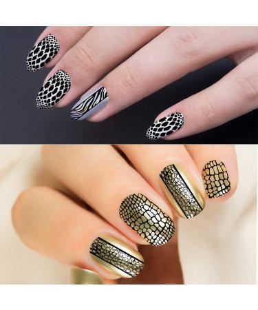NICENEEDED Snake Nail Art Stamping Plates Geometry Nail Stamp Templates for Nail Art Equipment Animal Design Nail Plate for DIY Nail Decor Nail Art Tools - Buy Online on SooperMarket.com