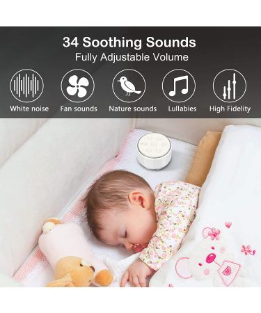 Portable White Noise Machine with Night Light for Sleeping Baby Kids - 34 Soothing Sounds, USB Rechargeable, Auto-Off Timer - Ideal Sleep Aid for Adults, Babies, and Travel - Buy Online on SooperMarket.com