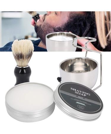 4PC Men's Shaving Brush Set - Stainless Steel Rack Travel & Home Use Easy & Convenient - Buy Online on SooperMarket.com