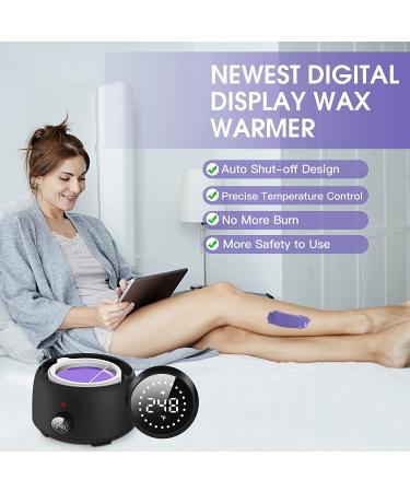 Waxing Kit for Women Men - Digital Wax Warmer with Hard Wax Beans and Applicators for Hair Removal - Ideal for Legs, Face, Underarm, Bikini, Sensitive Skin - Buy Online on SooperMarket.com