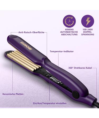Buy DSHOW Ceramic Crepe Iron - Quick Heating Hair Crimping & Smoothing Straightener (Purple) | International Shipping Available - Buy Online on SooperMarket.com