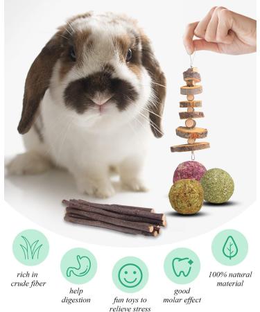 Pweituoet Rabbit Toys for Small Animals - 100% Natural Handmade Chew Treats for Bunny, Hamster, Guinea Pig, Chinchilla, Rat | Variety of 14 Types - Buy Online on SooperMarket.com