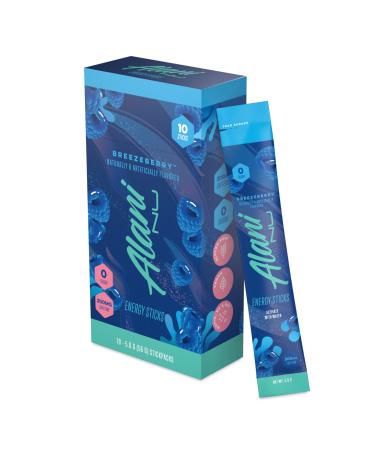 Alani Nu Energy Stick Packets Activate with Water 200mg Caffeine Zero Sugar 30mcg Biotin Formulated with Amino Acids Like L-Theanine to Prevent Crashing Breezeberry 10 Sticks Per Pack