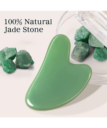 Rosenice Jade Stone Gua Sha Facial Tool for Face and Body Massage - Acupuncture Therapy and Trigger Point Treatment - Buy Online on SooperMarket.com