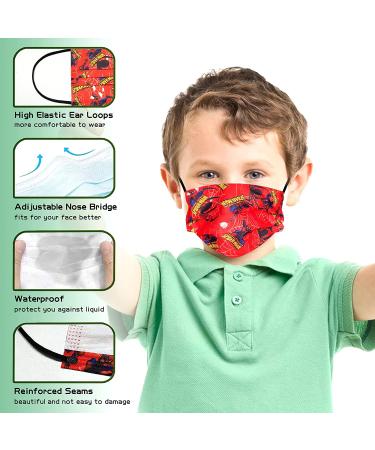50PCS Kids Face Masks | Earloop Protective Breathable Children's Face Mask | Fun Zzx Spider Design - Buy Online on SooperMarket.com