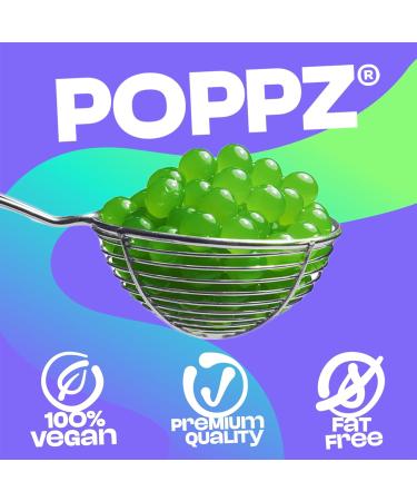 POPPZ Green Apple Popping Boba Pearls for Bubble Tea - Fruit Juice Filled 450g Pack for Bubble Tea - Buy Online on SooperMarket.com