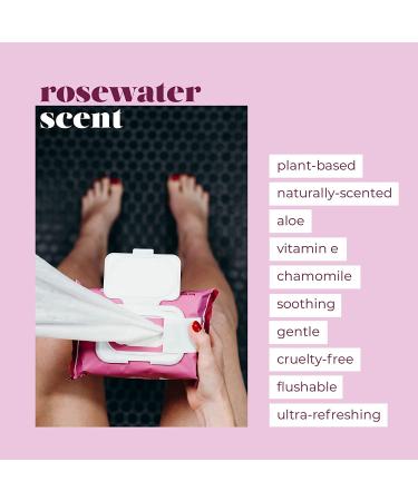 Goodwipes Flushable Plant-Based Wipes | Rosewater & Aloe | 180 ct (3 packs) | Septic Safe | At-Home Dispenser | Biggest Adult Wipes - Buy Online on SooperMarket.com