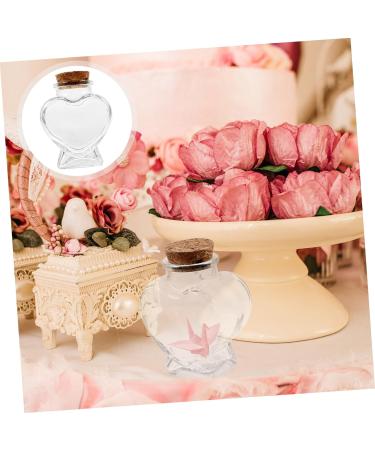 Zerodeko 4pcs Glass Heart Shaped Bottle Terrarium Wedding Decorations Decorative Wishing Bottle Glass Container with Lid Glass Jars Wishing Jar Origami Craft Bottle Glass Bottle Cork As Shownx4pcs 8.50X6.00X4.00CMx4pcs - Buy Online on SooperMarket.com