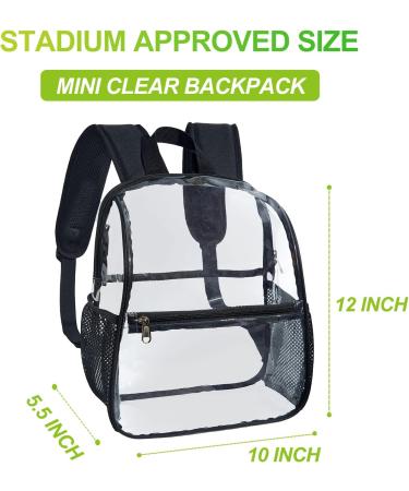 Stadium Approved Clear Mini Backpack with Adjustable Straps - Perfect for Concerts, Sports, Work, and Security - Buy Online on SooperMarket.com
