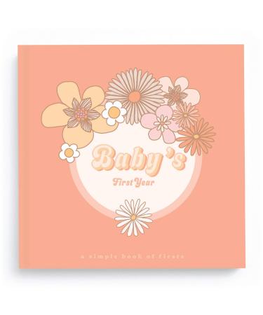 Lucy Darling Flower Child Baby Memory Book - First Year Journal Album To Capture Precious Moments - Milestone Keepsake For Girl - Made In USA