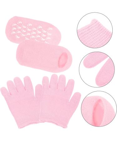 COOLHIYA 1 Set Moisturizing Gloves & Socks spa Gloves Men Essential Oils Hand lotions Men Lotion Hydrating Lotion Mittens for Men Pink Lotion Socks Polyester and Gel Dry Hands Man - Buy Online on SooperMarket.com