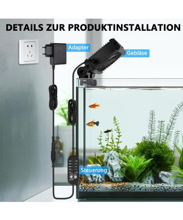 Fishkeeper Aquarium Cooler | Adjustable Quiet Fans for Freshwater Aquariums up to 30 cm | 1 Fan - 4W | Optimal Temperature Control - Buy Online on SooperMarket.com