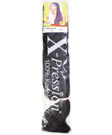 X-PRESSION (Xpression) Ultra Hair Braid (Braiding) Extension Choice of Colours (1B Natural Black) - Buy Online on SooperMarket.com