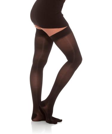 JOMI Compression Thigh High Stockings 15-20mmHg Sheer Closed Toe - Medium Black - Buy Online on SooperMarket.com