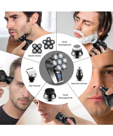 Vsmooth Bald Head Shaver for Men - Rotary Multifunctional Electric Shaver for Close Face Shaving - Cordless & Waterproof Rechargeable Razor - Buy Online on SooperMarket.com