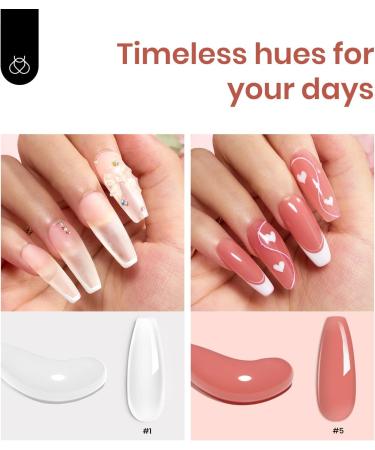 Beetles Poly Nail Extension Gel Starter Kit | Clear Pink Colors | UV Light Set | All in One Builder Gel Set - Buy Online on SooperMarket.com