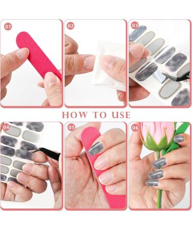 JSRQT 12 Sheets Marble Full Wraps Self Adhesive Nail Stickers 168 Pieces Nail Polish Stickers Set with 2 Nail Files DIY Nail Art Stencil Full Nail Decals Stickers for Women Girls Manicure - Buy Online on SooperMarket.com
