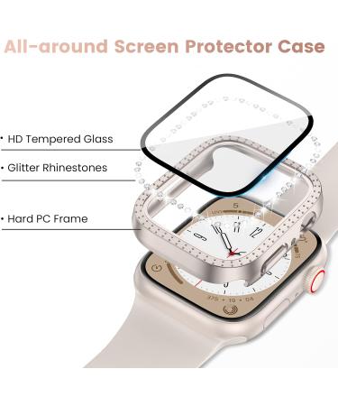 Goton Bling Case for Apple Watch 40mm SE Series 6 5 4 | 2-Pack Women's Glitter Diamond Rhinestone Screen Protector Bumper Cover | Starlight+Rose Gold - Buy Online on SooperMarket.com