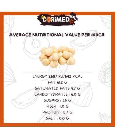 Hazelnut Kernels Blanch 1kg | Roasted Peeled Hazelnuts | Vegan Snack | Dorimed - Buy Online on SooperMarket.com