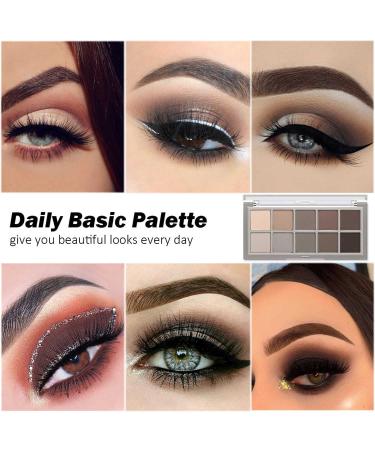 10 Color Nude Eyeshadow Palette with 6 Brushes - High Pigment, Long Lasting Matte Eye Makeup for a Natural Look - Buy Online on SooperMarket.com
