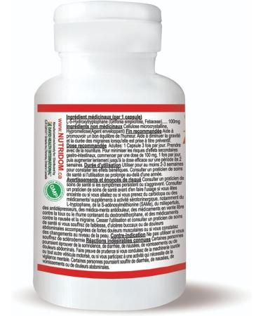 Nutridom 5-HTP 100mg 5-Hydroxy-L-tryptophan Supplement Supports Healthy Mood Balance Non-GMO Vegan Gluten-Free (60 Veggie capsules) - Buy Online on SooperMarket.com
