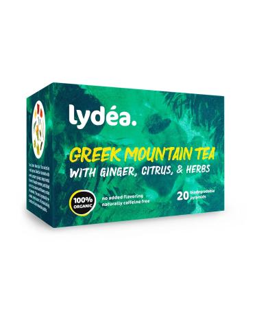 Buy Lydea Organic Greek Mountain Tea with Ginger Citrus Fruits & Herbs - 60 Pyramids (Pack of 3) - Premium Loose Leaf Herbal Tea for International Shipping - Buy Online on SooperMarket.com