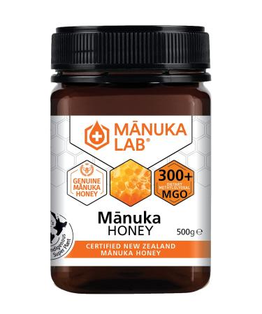 Manuka Lab Certified MGO 300+ Manuka Honey - The Natural Way to Heal Your Wounds Clear Your Skin and Boost Your Energy | Premium Quality Honey from New Zealand Manuka Honey 500g 500 g (Pack of 1)