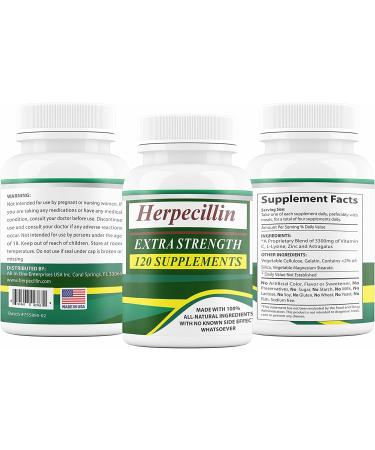Herpecillin & Herpecillin Super Plus Cold Sore Genital & Shingles Outbreak Symptom Support - 150 Supplements - Buy Online on SooperMarket.com