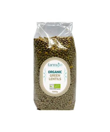 Farmgio Organic Split Green Lentil (1 kg) | Vegetarians & Vegans | Certified Organic Agriculture | Zero Preservatives or Additives!