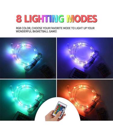 Adjustable Remote LED Hoop Light for Basketball Rim - 16 Color Waterproof Super Bright Lights, Ideal for Kids Night Play and Training - Buy Online on SooperMarket.com