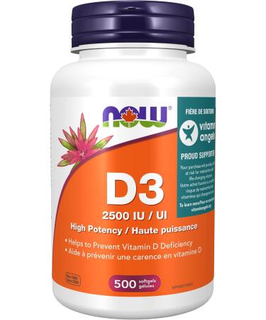 NOW Supplements Vitamin D3 2500 IU Softgels 500 Count & NOW Supplements Omega-3 1 000mg Softgels 200 Count - Buy Online on SooperMarket.com