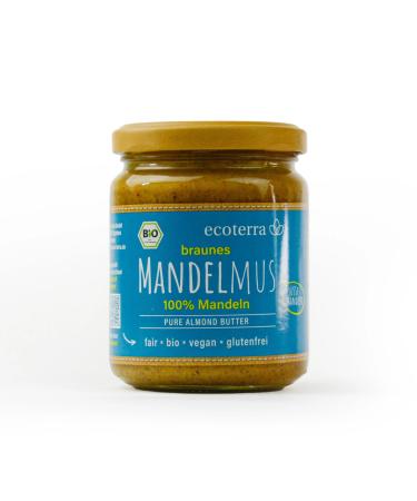 ecoterra organic almond butter brown | 100% almonds | vegan | gluten-free | Fairtrade | 250 g