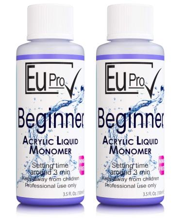 Beginner Slow Setting Acrylic Liquid Monomer salon Sculpting Nails need powder to work (2x 100ml)