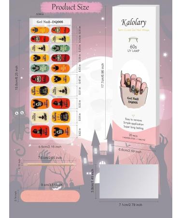 Kalolary Halloween Gel Nail Polish Stickers 20PCS Nail Adhesive Wrap Full Wraps Gel Nail Strips with Nail File and Stick for Halloween Nail Art Decor (UV/LED Lamp Required) - Buy Online on SooperMarket.com