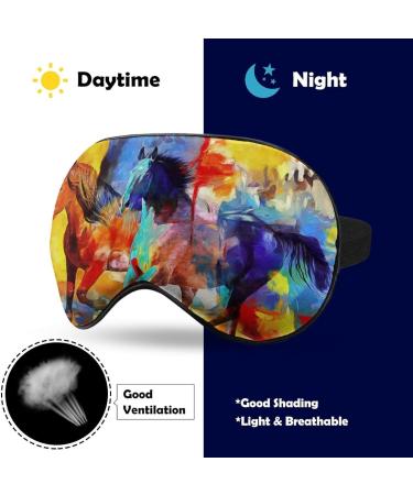 LynaRei Running Horse Sleep Mask Art Animal Painting Blindfold for Sleeping Elastic Blackout Eye Mask Cover for Full Night's Sleep Travel and Nap Style-1 - Buy Online on SooperMarket.com