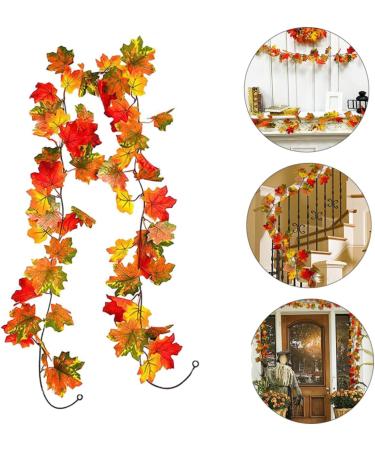 Cabilock 2 Pcs Simulated Maple Leaf Rattan Halloween Garland Maple Leaf Vines Silk Flower Artificial Ornament - Buy Online on SooperMarket.com