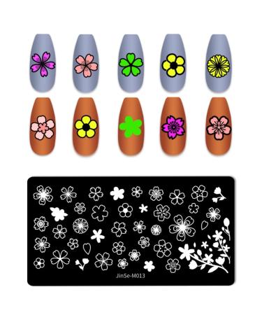 RUNRAYAY Sakura Nail Art Stamping Plate Stamping Template Flower Fashion Design Template Image Plate Nail Art Tools