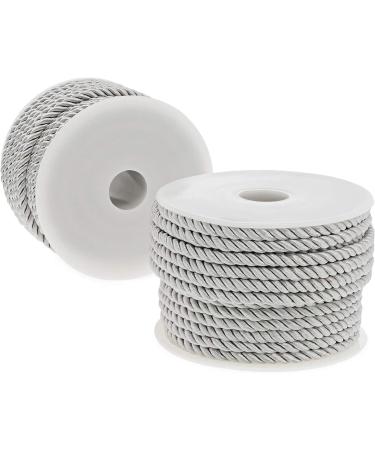 Twisted Cord Trim Rope, Silver (36 Yards, 2 Pack)