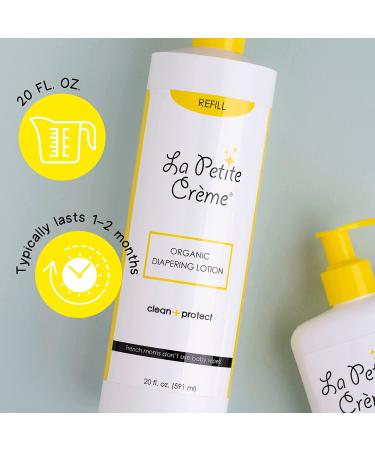 La Petite Creme Organic Diapering Lotion - Gentle Diaper Rash Cream & Skin Cleanser - USDA Certified Organic - 20oz - Buy Online on SooperMarket.com