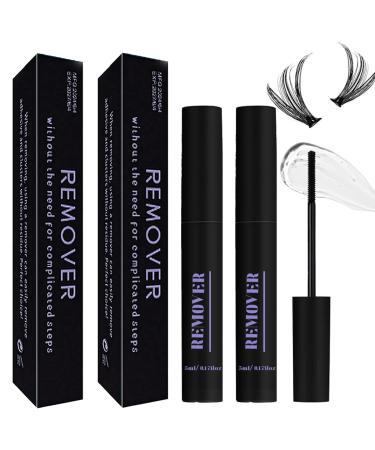 Qiveaory 2Pcs Lash Remover for Lash Extension Cluster Lash Glue Remover Individual Eyelashes Gentle Eye Removal for False Lashes Eyelash Extension Adhesive Remover Self Use at Home