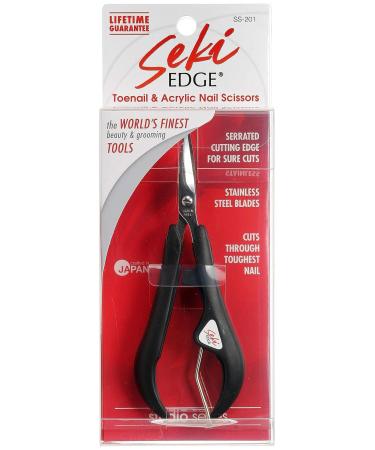 SEKI EDGE SS-201 Acrylic Nail Scissors - Precision Stainless Steel Cuticle Trimmers for Professional Nail Care - Buy Online on SooperMarket.com
