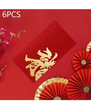 Folpus 6X Chinese Lunar New Year Red Envelopes Red Pockets Present Best Wishes Hong Bao for Graduation Spring Festival Birthday Style A - Buy Online on SooperMarket.com
