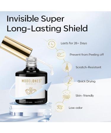 Modelones 2Pcs 15ml No Wipe Gel Top Coat & 4 in 1 Nail Glue Base - Long Lasting Nail Duet Set for Acrylic Nails - Buy Online on SooperMarket.com