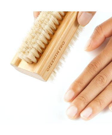 GREENTH PRO 100% Boar Bristle Nail Brush Set - 3PCS Wooden Nail Scrub Brush for Toes and Nails Cleaning - Buy Online on SooperMarket.com