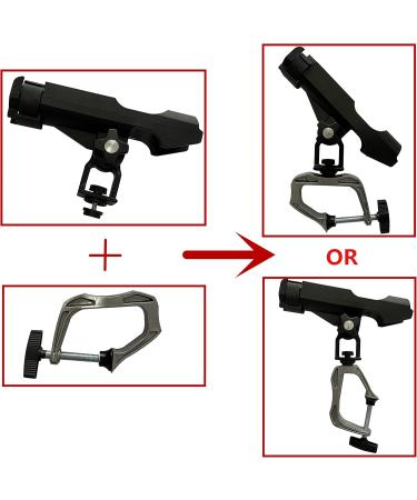 Fishing Boat Rod Holder 2 Pack - 360 Adjustable Large Clamp Opening Foldable Fishing Rod Stand - Buy Online on SooperMarket.com